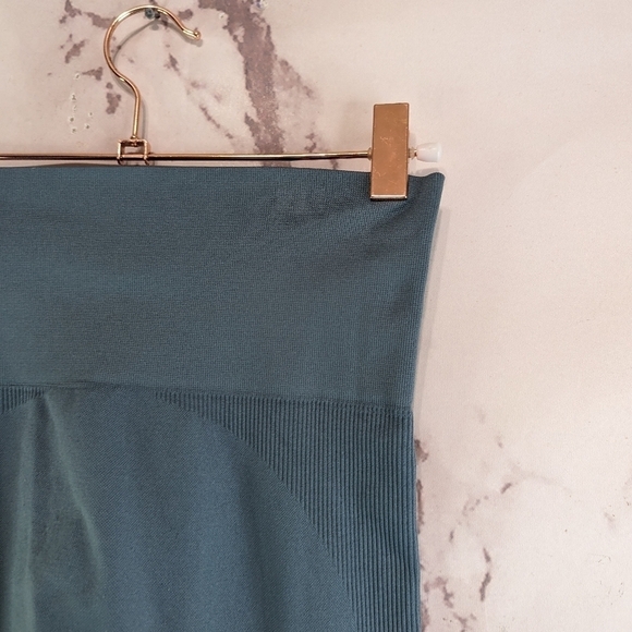 Set Active Leggings Womens XS Blue Seamless Crop Ankle High Rise Ribbed - Picture 11 of 12